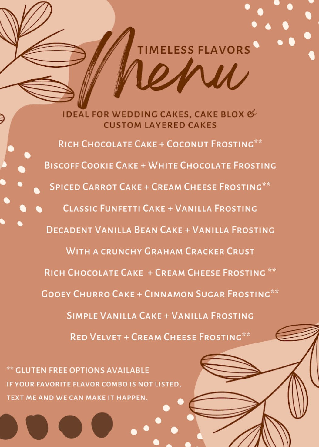 Timeless Wedding Cake Flavors - Classic Cake Flavor Menu