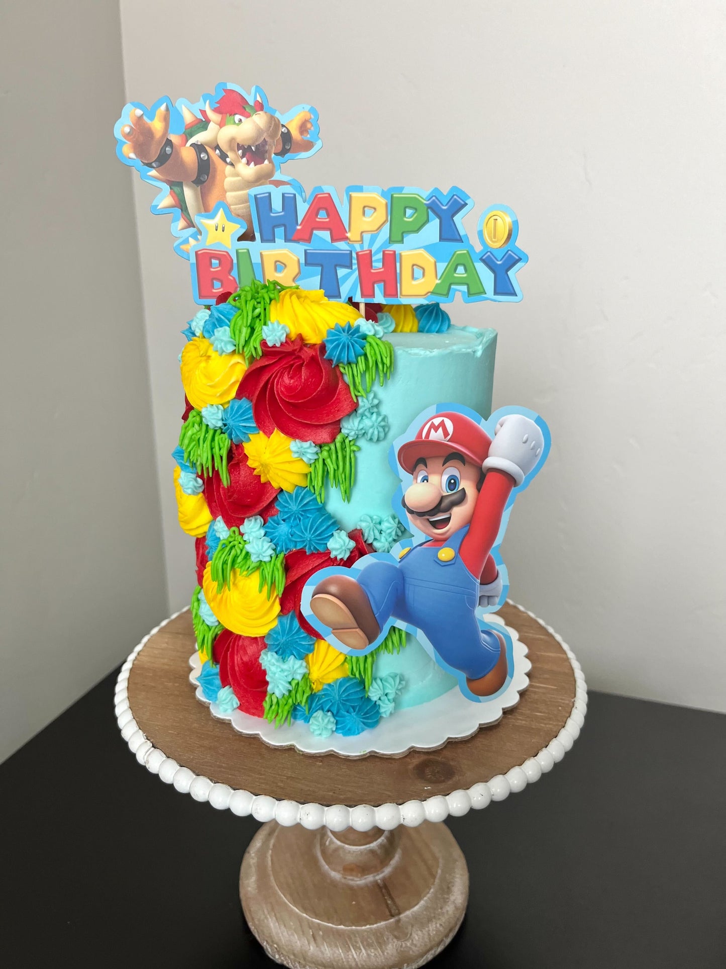 Tall 4 inch Custom Cake Super Mario Brothers Birthday Party in Syracuse, Utah (Davis County)